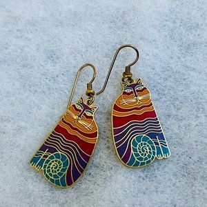 Laurel Burch Earrings: "RAINBOW CATS"